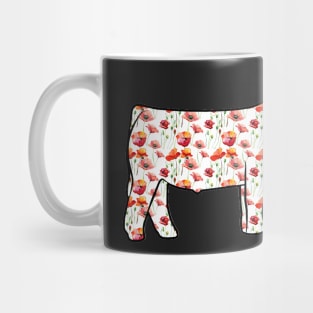 Watercolor Poppy Show Steer Silhouette  - NOT FOR RESALE WITHOUT PERMISSION Mug